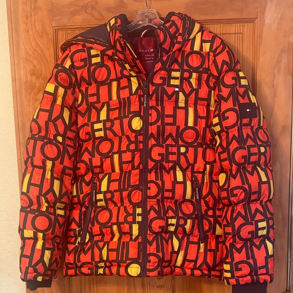 Tommy Hilfiger Vibrant Red and Yellow Logo Jacket